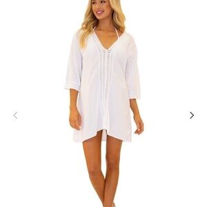 NEW Sea Spice women’s bathing suit white size XL coverup resort beach cr…